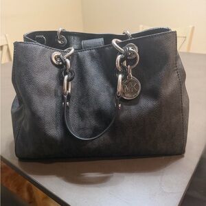 Michael Kors Black Textured Shoulder Bag